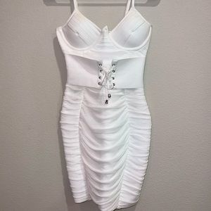 White corset style bandage dress size x small